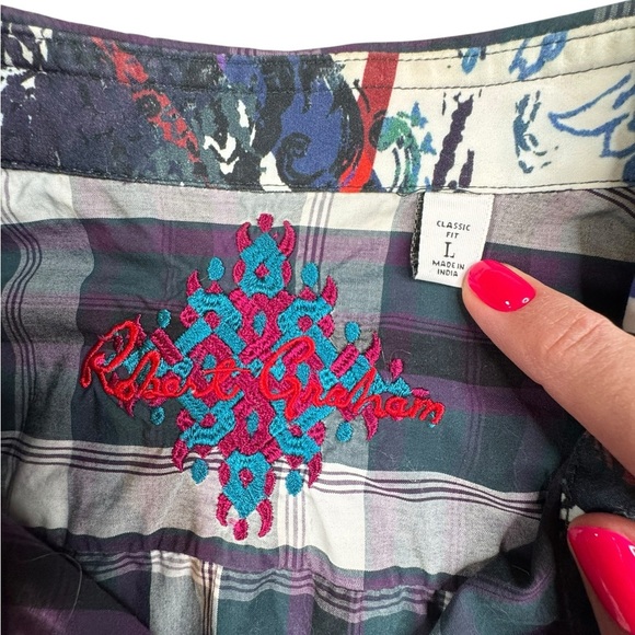 Robert Graham Plaid Button-Down Shirt Men’s L Classic Fit Luxury Preppy  N228 - Picture 3 of 10